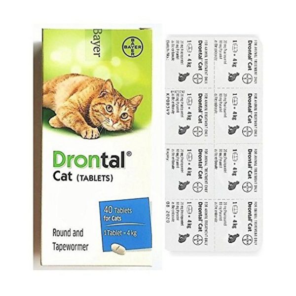 Tác dụng của Thuốc tẩy giun cho mèo Drontal dạng viên Giúp kiểm soát giun đường tiêu hóa gồm giun đũa và sán dây trên mèo.